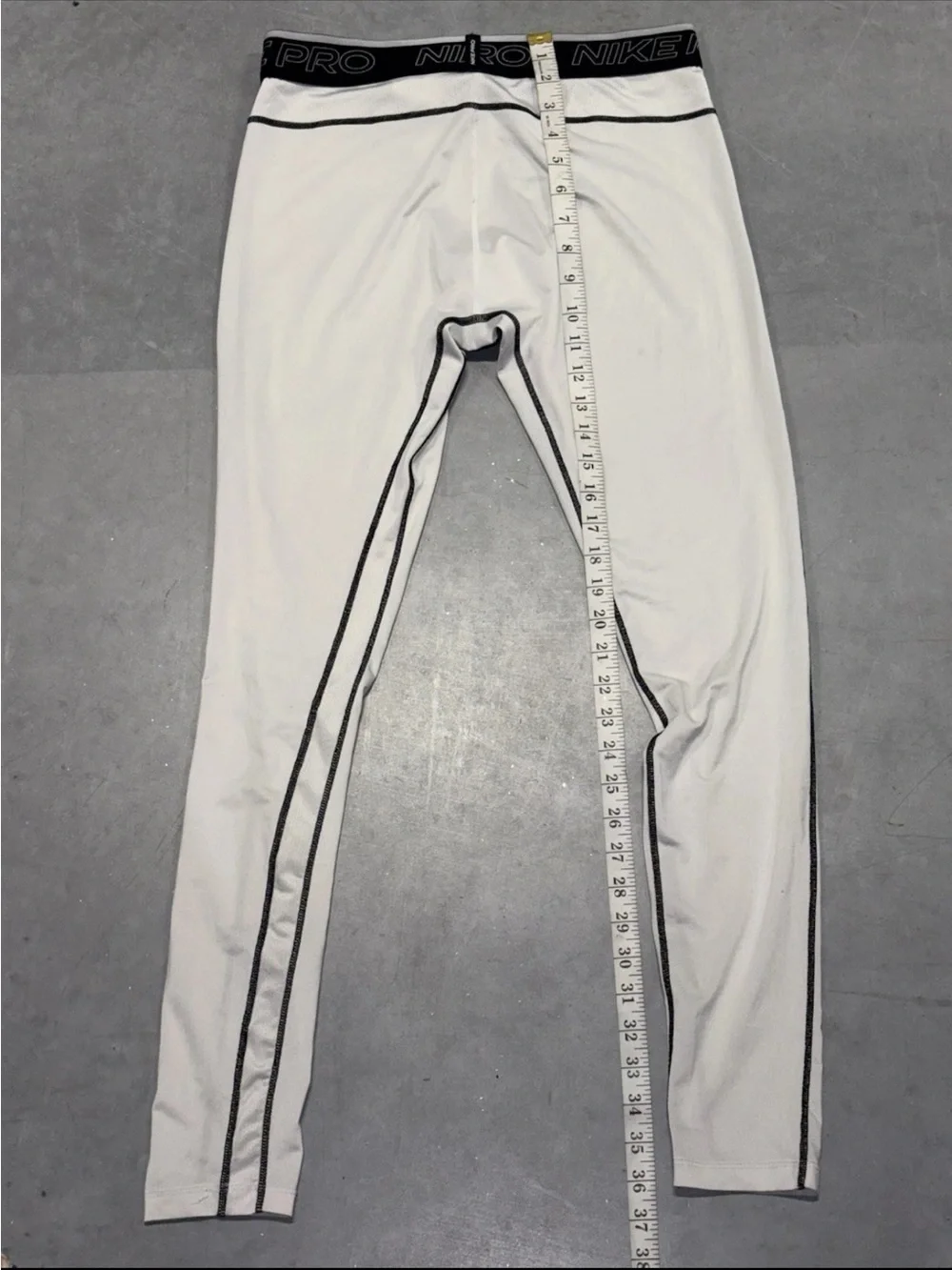 Nike Pro Dri-Fit Compression Tights Mens SZ.L White Athletic Training Pants